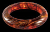 vintage rootbeer leaf/pineapple carving bakelite bangle